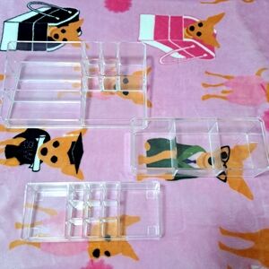 Set Of 2 Clear Acrylic Makeup Organizers (BUNDLE)